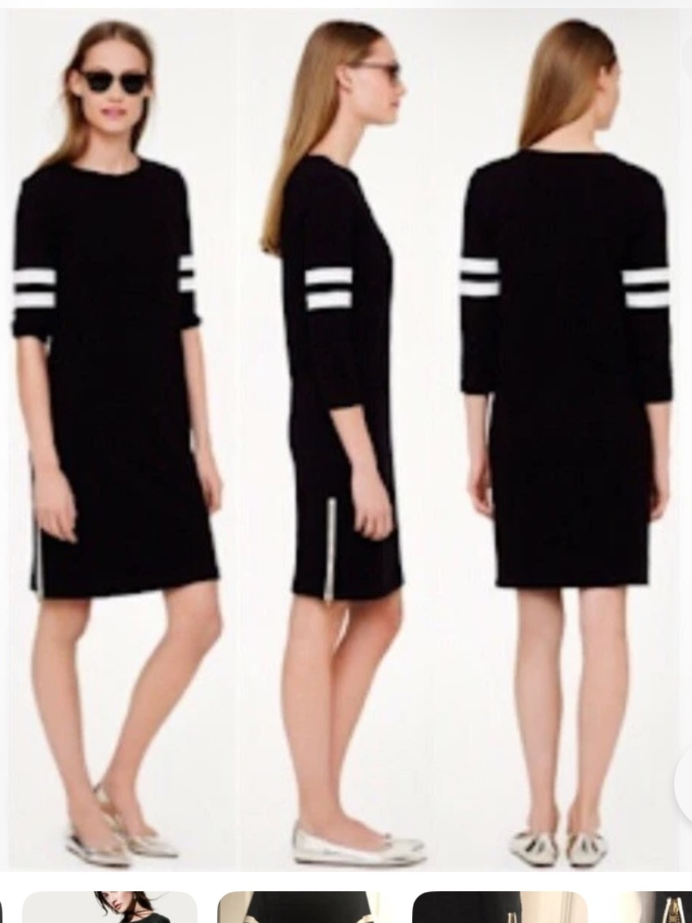 J Crew Black Side Zip Varsity Dress XS (150)‎